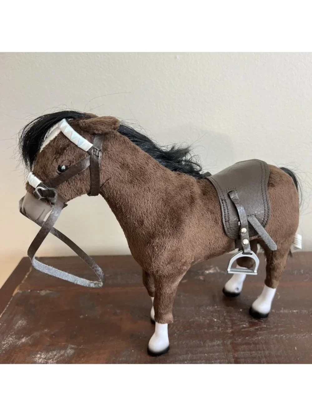 Paradise Horse With Saddle Brown Velvet Touch Play Toy